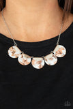 Mermaid Oasis - Orange Necklace - Paparazzi Accessories Necklace Bedazzle Me Pretty Mobile Fashion Boutique
