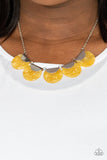 Mermaid Oasis - Yellow Necklace - Paparazzi Accessories Necklace Bedazzle Me Pretty Mobile Fashion Boutique