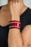 MERMAID Service - Red Bracelet - Paparazzi Accessories Bracelet FS-Bedazzle Me Pretty Mobile Fashion Boutique