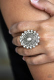 Mesa Mandala - Silver Ring - Paparazzi Accessories Ring Bedazzle Me Pretty Mobile Fashion Boutique