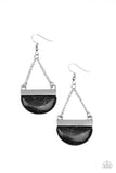 Mesa Mezzanine - Black Earrings - Paparazzi Accessories Earrings Bedazzle Me Pretty Mobile Fashion Boutique