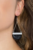 Mesa Mezzanine - Black Earrings - Paparazzi Accessories Earrings Bedazzle Me Pretty Mobile Fashion Boutique