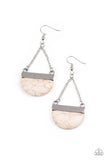 Mesa Mezzanine - White Earrings - Paparazzi Accessories Earrings Bedazzle Me Pretty Mobile Fashion Boutique