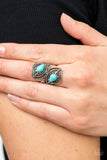 Mesa Mystique - Blue Ring - Paparazzi Accessories Ring Bedazzle Me Pretty Mobile Fashion Boutique