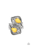 Mesa Mystique - Yellow Ring - Paparazzi Accessories Ring Bedazzle Me Pretty Mobile Fashion Boutique