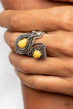Mesa Mystique - Yellow Ring - Paparazzi Accessories Ring Bedazzle Me Pretty Mobile Fashion Boutique