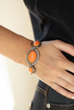 MESA Time Zone - Orange Bracelet - Paparazzi Accessories Bracelet Bedazzle Me Pretty Mobile Fashion Boutique