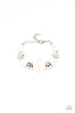 Mesa Vista - White Bracelet - Paparazzi Accessories Bracelet Bedazzle Me Pretty Mobile Fashion Boutique