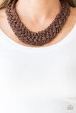 Mesmerizingly Mesopotamia - Copper Necklace - Paparazzi Accessories Necklace Bedazzle Me Pretty Mobile Fashion Boutique