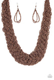 Mesmerizingly Mesopotamia - Copper Necklace - Paparazzi Accessories Necklace Bedazzle Me Pretty Mobile Fashion Boutique