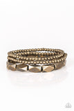 Metal Movement - Brass Bracelet - Paparazzi Accessories Bracelet Bedazzle Me Pretty Mobile Fashion Boutique