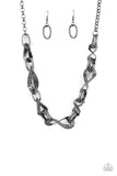 METAL of Honor - Black Necklace - Paparazzi Accessories Necklace Bedazzle Me Pretty Mobile Fashion Boutique