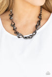 METAL of Honor - Black Necklace - Paparazzi Accessories Necklace Bedazzle Me Pretty Mobile Fashion Boutique