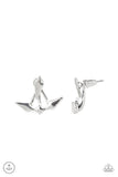 Metal Origami - Silver Post Earrings - Paparazzi Accessories Post Earrings Bedazzle Me Pretty Mobile Fashion Boutique