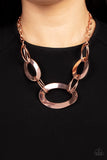 METALHEAD Count - Copper Necklace - Paparazzi Accessories Necklace Bedazzle Me Pretty Mobile Fashion Boutique