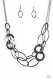 Metallic Maverick - Black Necklace - Paparazzi Accessories Necklace Bedazzle Me Pretty Mobile Fashion Boutique