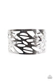 Metallic Megalith - Silver Bracelet - Paparazzi Accessories Bracelet Bedazzle Me Pretty Mobile Fashion Boutique