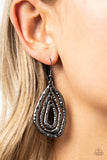 Metallic Meltdown - Black Earrings - Paparazzi Accessories Earrings Bedazzle Me Pretty Mobile Fashion Boutique