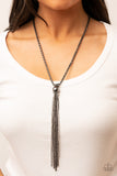Metallic MESH-Up - Black Necklace - Paparazzi Accessories Necklace Bedazzle Me Pretty Mobile Fashion Boutique