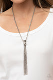 Metallic MESH-Up - Silver Necklace - Paparazzi Accessories Necklace Bedazzle Me Pretty Mobile Fashion Boutique
