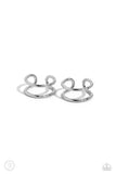 Metallic Moment - Silver Cuff Earrings - Paparazzi Accessories Post Earrings Bedazzle Me Pretty Mobile Fashion Boutique