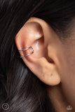 Metallic Moment - Silver Cuff Earrings - Paparazzi Accessories Post Earrings Bedazzle Me Pretty Mobile Fashion Boutique