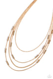 Metallic Monarch - Gold Necklace - Paparazzi Accessories Necklace Bedazzle Me Pretty Mobile Fashion Boutique