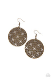 Metallic Mosaic - Brass Earrings - Paparazzi Accessories Earrings Bedazzle Me Pretty Mobile Fashion Boutique