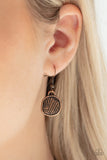 Metallic Patchwork - Copper Necklace - Paparazzi Accessories Necklace Bedazzle Me Pretty Mobile Fashion Boutique