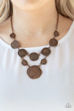 Metallic Patchwork - Copper Necklace - Paparazzi Accessories Necklace Bedazzle Me Pretty Mobile Fashion Boutique