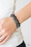 Metallic Spotlight - Black Bracelet - Paparazzi Accessories Bracelet Bedazzle Me Pretty Mobile Fashion Boutique