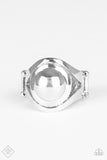 Metro Center - Silver Ring - Paparazzi Accessories Ring Bedazzle Me Pretty Mobile Fashion Boutique
