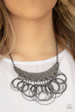 Metro Eclipse - Black Necklace - Paparazzi Accessories Necklace Bedazzle Me Pretty Mobile Fashion Boutique