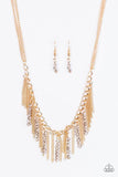Metro Jungle - Gold Necklace - Paparazzi Accessories Necklace Bedazzle Me Pretty Mobile Fashion Boutique
