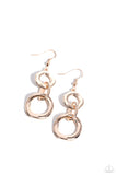 Metro Machinery - Gold Earrings - Paparazzi Accessories Earrings Bedazzle Me Pretty Mobile Fashion Boutique