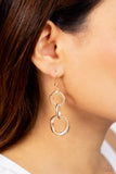 Metro Machinery - Gold Earrings - Paparazzi Accessories Earrings Bedazzle Me Pretty Mobile Fashion Boutique