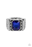 Metro Magnate - Blue Ring - Paparazzi Accessories Ring Bedazzle Me Pretty Mobile Fashion Boutique