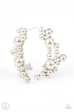 Metro Makeover - White Post Earrings - Paparazzi Accessories Post Earrings Bedazzle Me Pretty Mobile Fashion Boutique