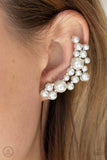 Metro Makeover - White Post Earrings - Paparazzi Accessories Post Earrings Bedazzle Me Pretty Mobile Fashion Boutique