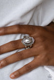 Metro Marina - Silver Ring - Paparazzi Accessories Ring Bedazzle Me Pretty Mobile Fashion Boutique