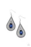 Metro Masquerade - Blue Earrings - Paparazzi Accessories Earrings Bedazzle Me Pretty Mobile Fashion Boutique