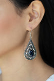 Metro Masquerade - Blue Earrings - Paparazzi Accessories Earrings Bedazzle Me Pretty Mobile Fashion Boutique
