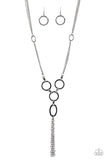 Metro Mechanics - Black Necklace - Paparazzi Accessories Necklace Bedazzle Me Pretty Mobile Fashion Boutique