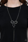 Metro Mechanics - Black Necklace - Paparazzi Accessories Necklace Bedazzle Me Pretty Mobile Fashion Boutique
