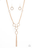 Metro Mechanics - Gold Necklace - Paparazzi Accessories Necklace Bedazzle Me Pretty Mobile Fashion Boutique
