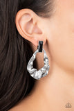 Metro Meltdown - Black Post Earrings - Paparazzi Accessories Post Earrings Bedazzle Me Pretty Mobile Fashion Boutique