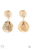 Metro Mermaid - Gold Clip-On Earrings - Paparazzi Accessories Clip-On Bedazzle Me Pretty Mobile Fashion Boutique