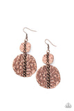 Metro Metalhead - Copper Earrings - Paparazzi Accessories Earrings Bedazzle Me Pretty Mobile Fashion Boutique