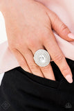 Metro Millionaire - White Ring - Paparazzi Accessories Ring Bedazzle Me Pretty Mobile Fashion Boutique