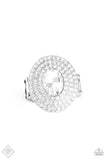 Metro Millionaire - White Ring - Paparazzi Accessories Ring Bedazzle Me Pretty Mobile Fashion Boutique